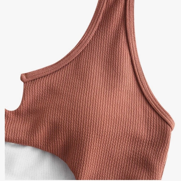 (1641) ZAFUL Women's Tie Dye V-Notch Cutout High Cut Bikini Set 2 Piece Swimsuit - Picture 4 of 5